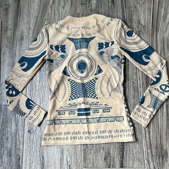 Maison Martin Margiela Paris x H&M Tattoo Print Long Sleeve Top Sz 6 NWT #105 - Picture 2 of 12